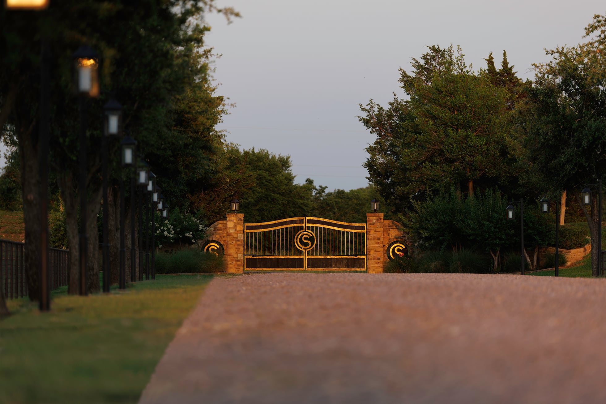 The entrance gate at CS Ranch, Gordonville, Texas